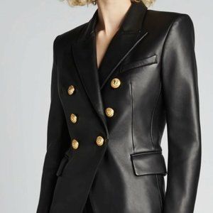7 For All Mankind Black Faux Leather 